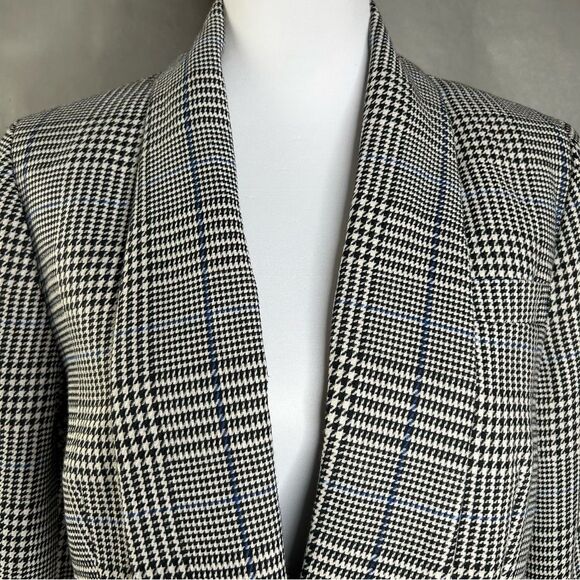 Self-Portrait Black and White Plaid Blazer with Lace Back - Picture 10 of 13